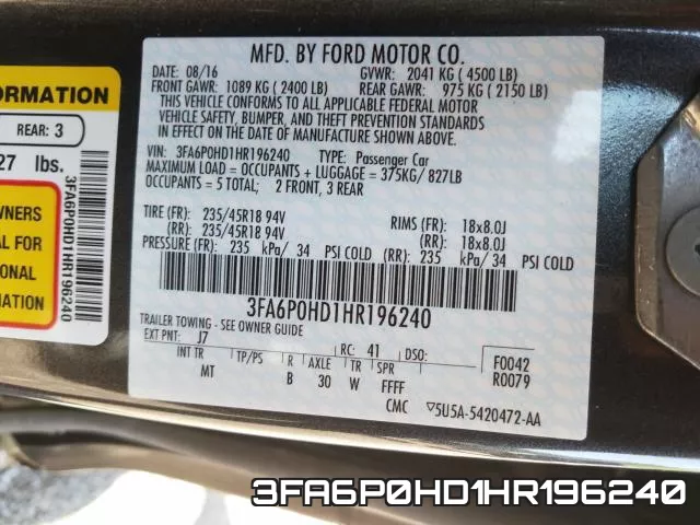 3FA6P0HD1HR196240 фото 2