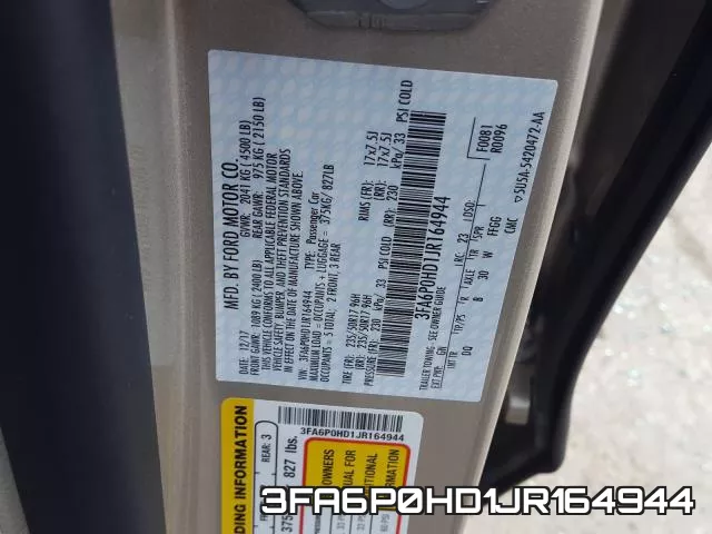 3FA6P0HD1JR164944 фото 2