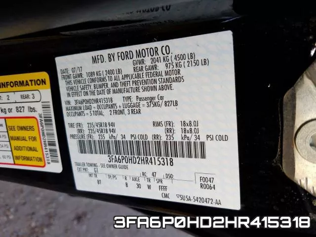 3FA6P0HD2HR415318 фото 2