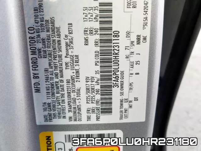 3FA6P0LU0HR231180 фото 2
