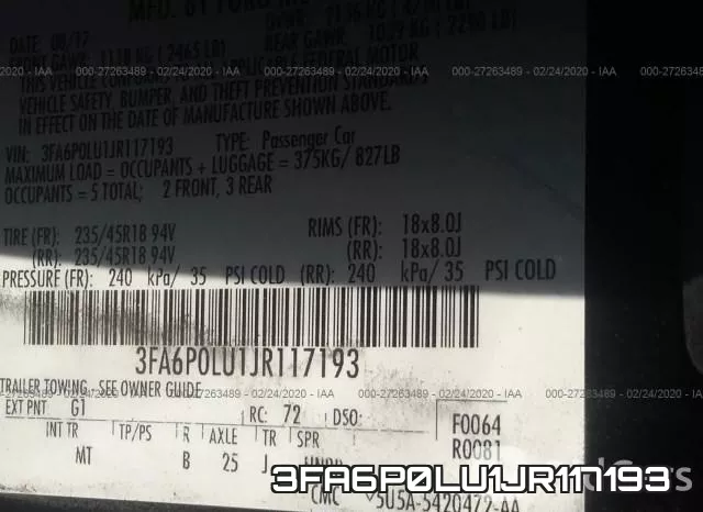 3FA6P0LU1JR117193 фото 10