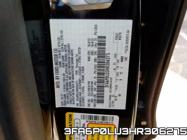 3FA6P0LU3HR306275 фото 2