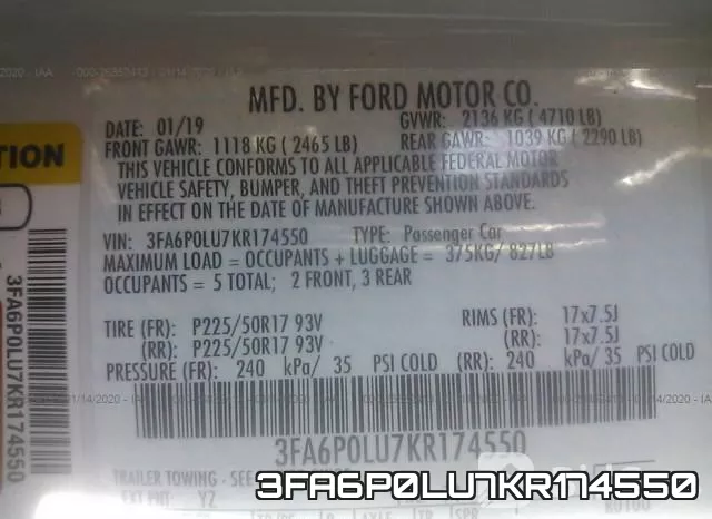 3FA6P0LU7KR174550 фото 10