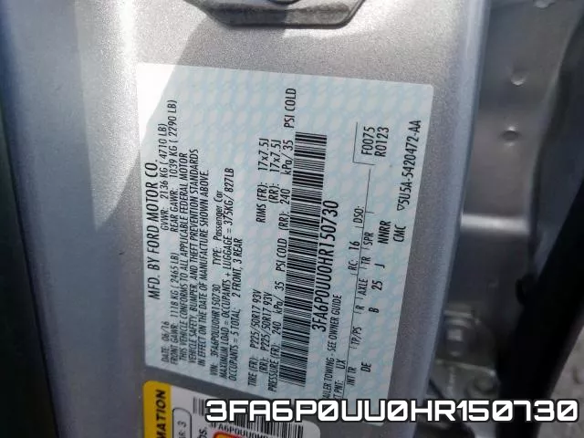 3FA6P0UU0HR150730 фото 2