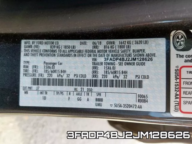 3FADP4BJ2JM128626 фото 2