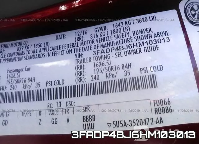 3FADP4BJ6HM103013 фото 10