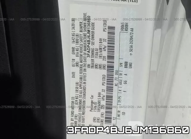 3FADP4BJ6JM136860 фото 10