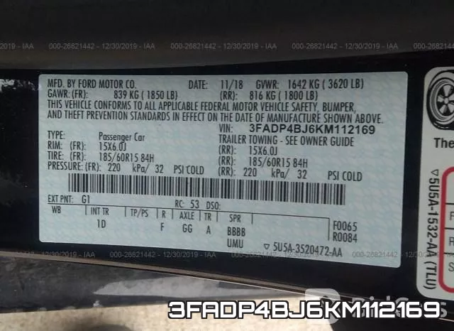 3FADP4BJ6KM112169 фото 10