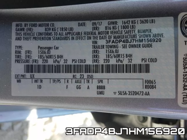 3FADP4BJ7HM156920 фото 2