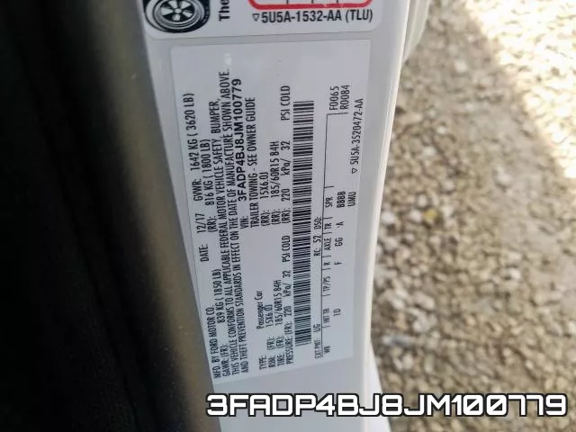 3FADP4BJ8JM100779 фото 2