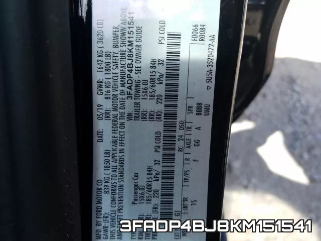 3FADP4BJ8KM151541 фото 2