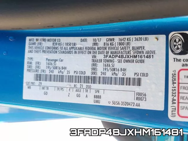 3FADP4BJXHM161481 фото 2