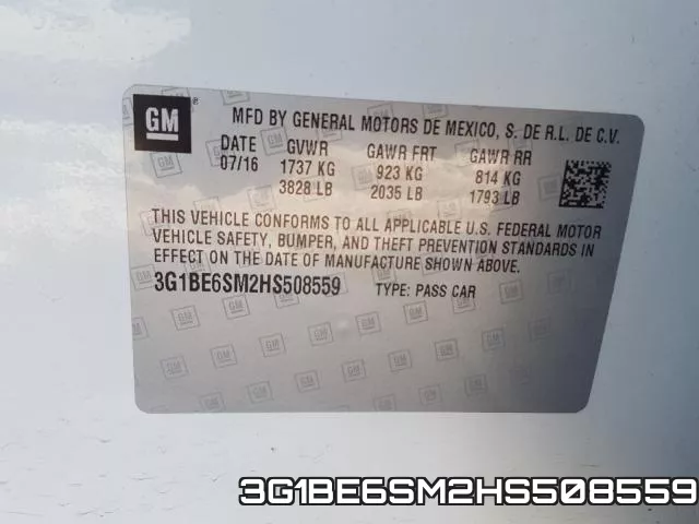 3G1BE6SM2HS508559 фото 2