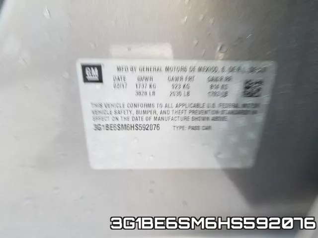 3G1BE6SM6HS592076 фото 2