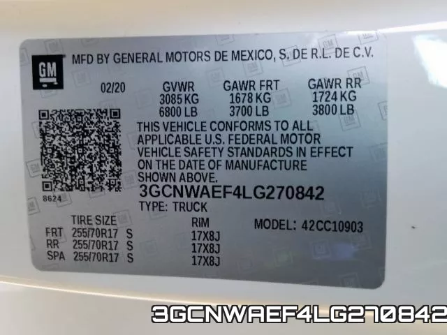 3GCNWAEF4LG270842 фото 2