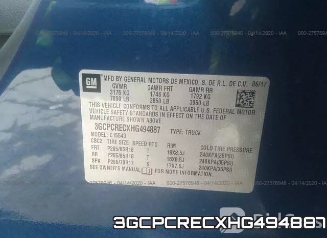 3GCPCRECXHG494887 фото 10