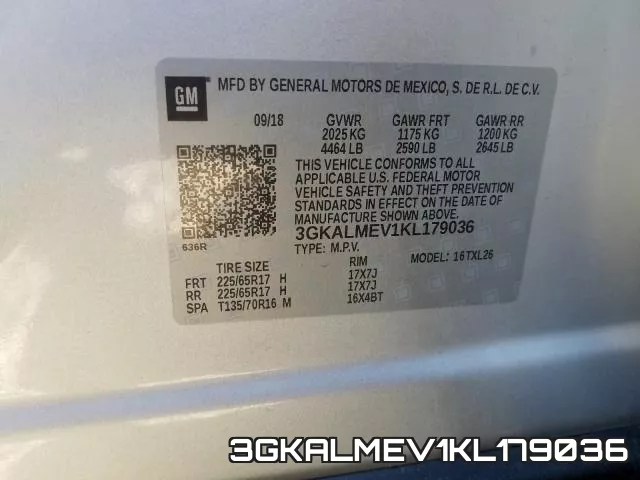 3GKALMEV1KL179036 фото 2
