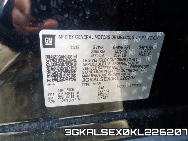 3GKALSEX0KL226207 фото 2