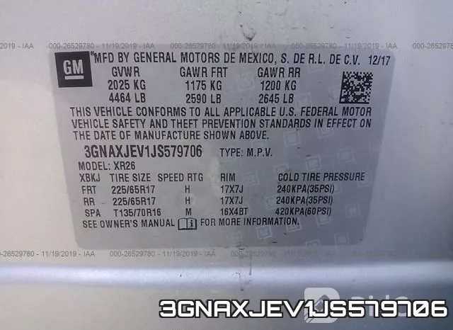 3GNAXJEV1JS579706 фото 10
