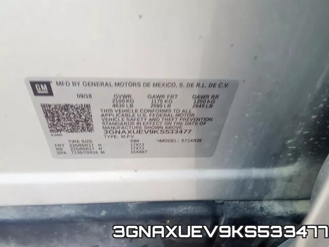 3GNAXUEV9KS533477 фото 2