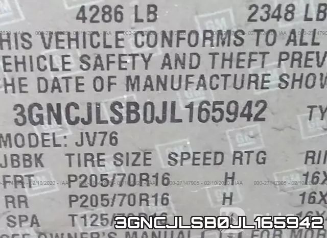 3GNCJLSB0JL165942 фото 10