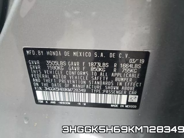 3HGGK5H69KM728349 фото 2
