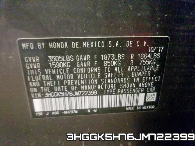 3HGGK5H76JM722399 фото 2