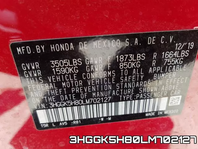 3HGGK5H80LM702127 фото 2