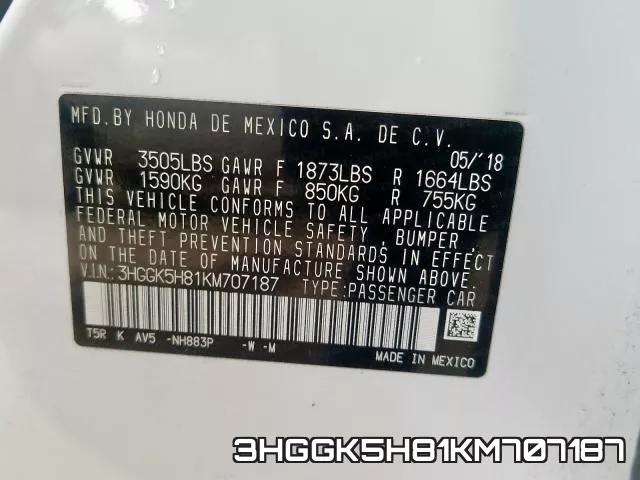 3HGGK5H81KM707187 фото 2