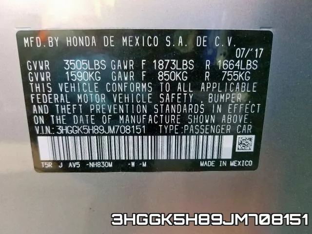 3HGGK5H89JM708151 фото 2