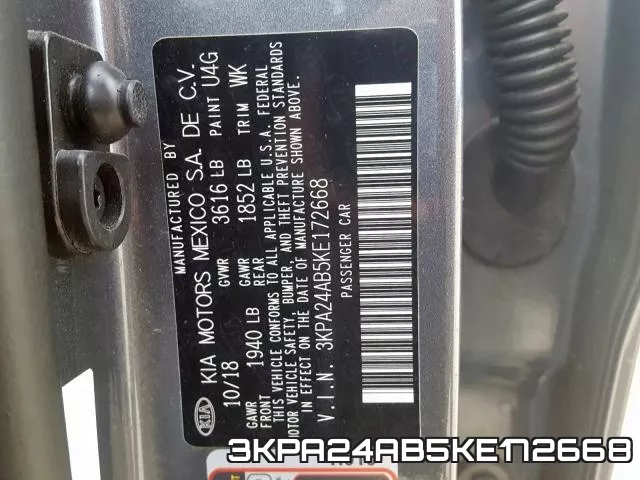 3KPA24AB5KE172668 фото 2