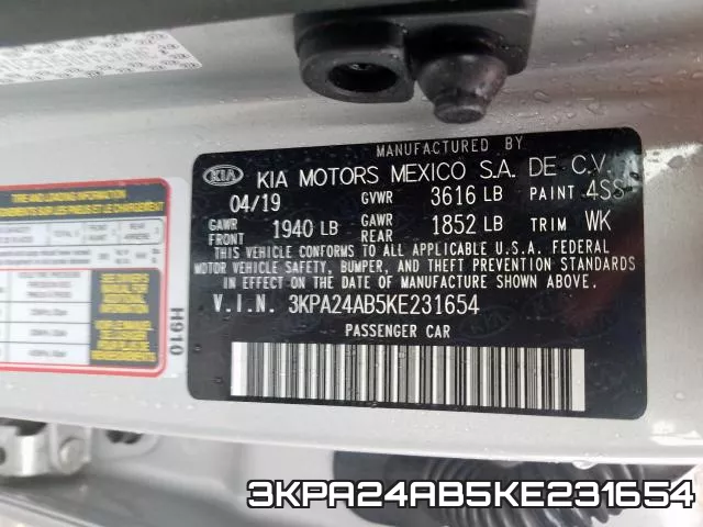 3KPA24AB5KE231654 фото 2