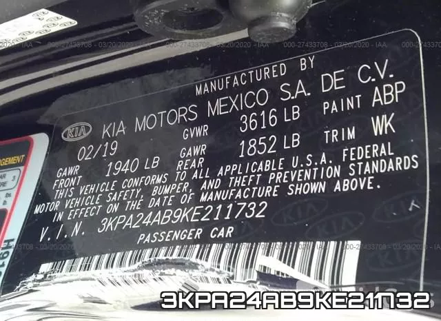 3KPA24AB9KE211732 фото 10