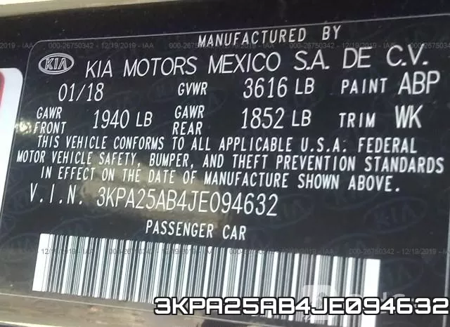 3KPA25AB4JE094632 фото 10