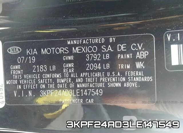 3KPF24AD3LE147549 фото 10