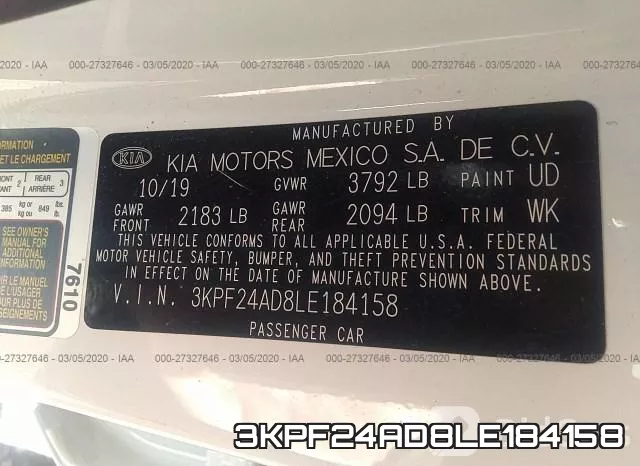 3KPF24AD8LE184158 фото 10
