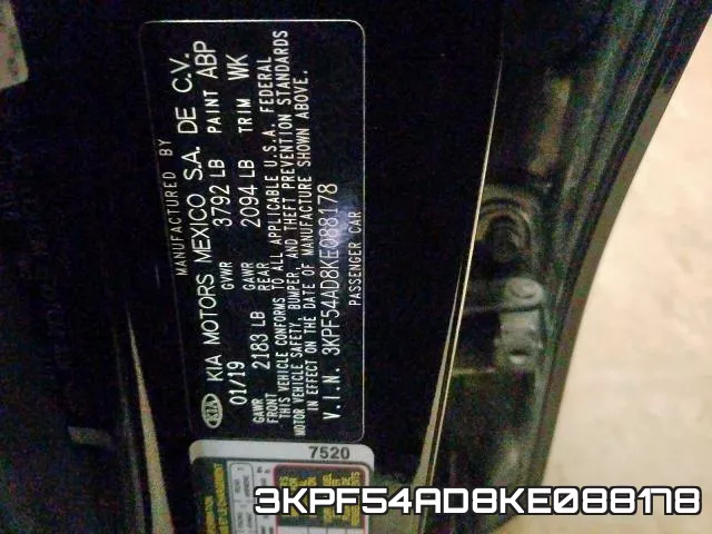 3KPF54AD8KE088178 фото 2