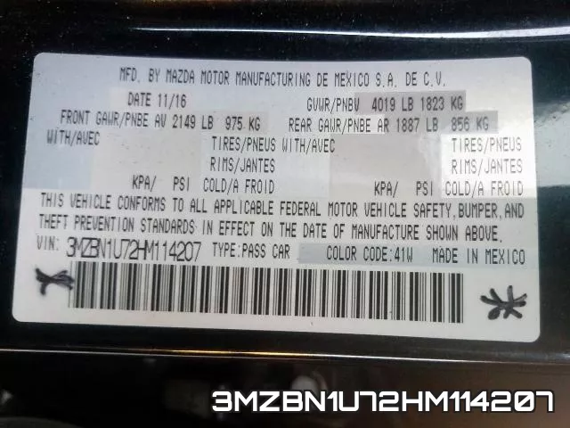3MZBN1U72HM114207 фото 2