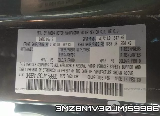 3MZBN1V30JM159986 фото 10