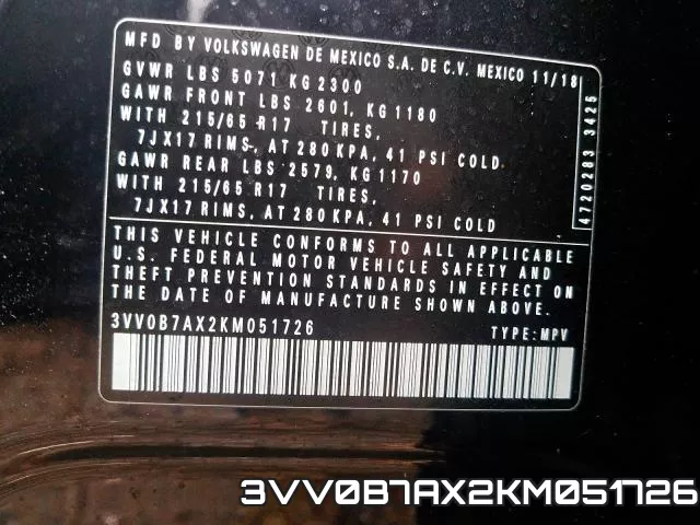 3VV0B7AX2KM051726 фото 2