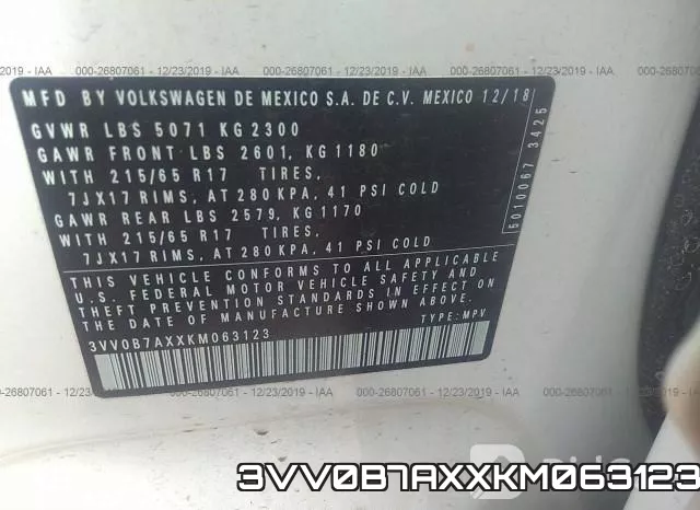 3VV0B7AXXKM063123 фото 10