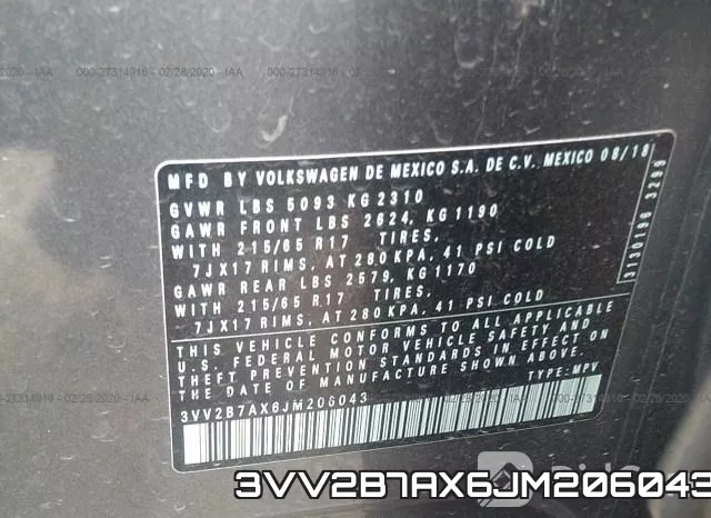 3VV2B7AX6JM206043 фото 10