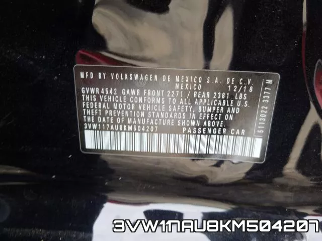 3VW117AU8KM504207 фото 2
