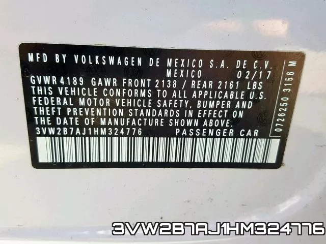 3VW2B7AJ1HM324776 фото 2