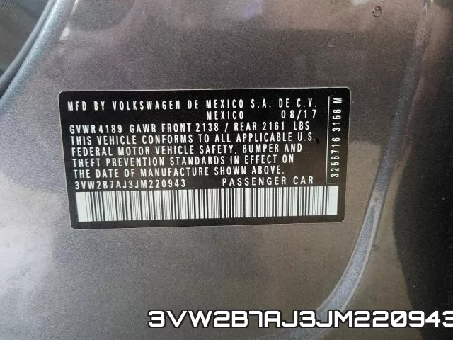 3VW2B7AJ3JM220943 фото 2