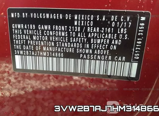 3VW2B7AJ7HM314866 фото 10