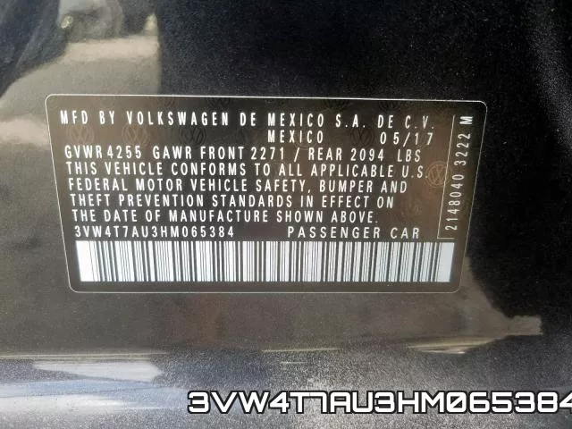 3VW4T7AU3HM065384 фото 2