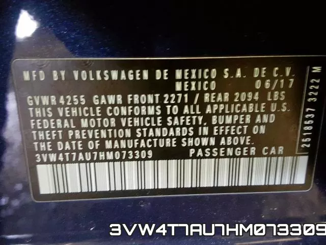 3VW4T7AU7HM073309 фото 2