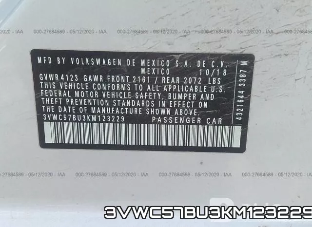 3VWC57BU3KM123229 фото 10