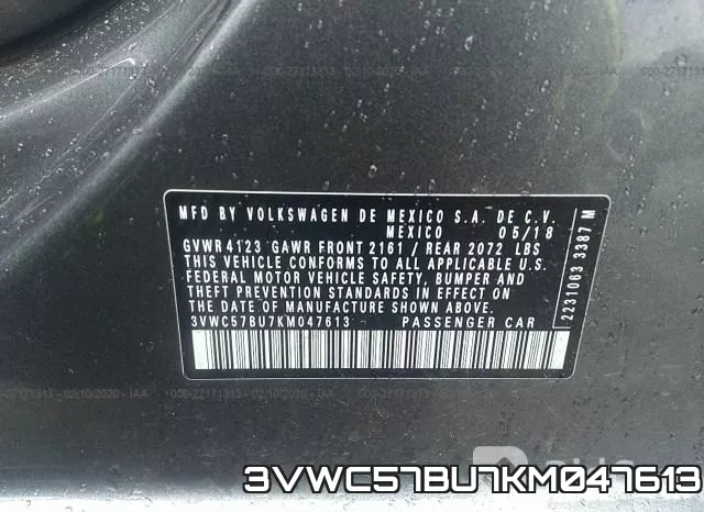 3VWC57BU7KM047613 фото 10